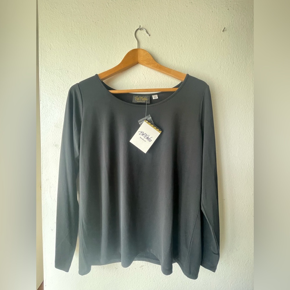 Bob Mackie Charcoal Gray Blouse